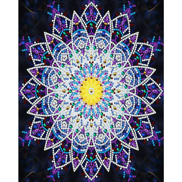Mandala Paint on Canvas HandMade Ornament DIY Set Painting by Numbers Picture with Unique Design Colorful Paint by Numbers Best Gift for Adult 